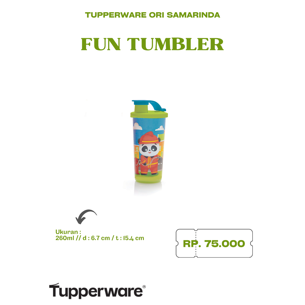 Tupperware Ori - Fun Tumbler 260ml Panda / Elephant / Advanture