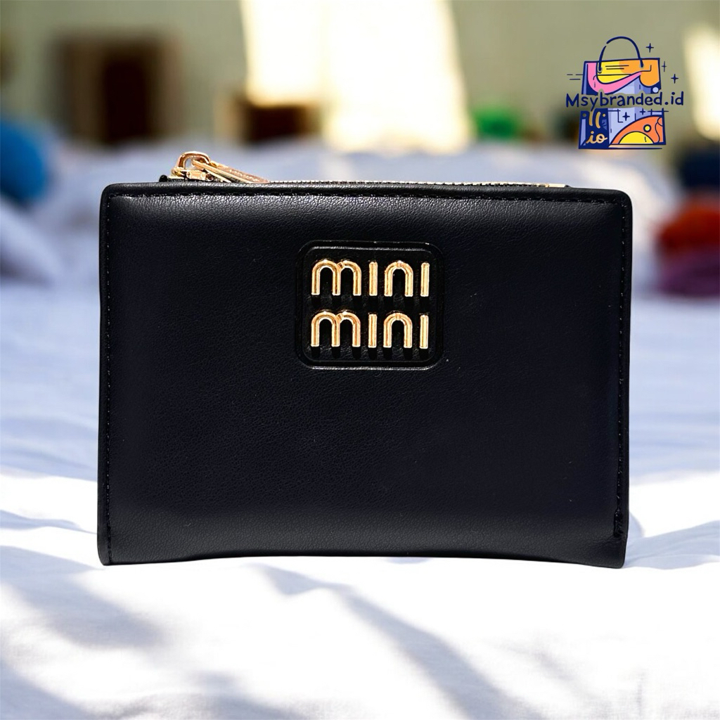 Miniso Dompet miniso dua lipat Hardware letter short two fold women's wallet black
