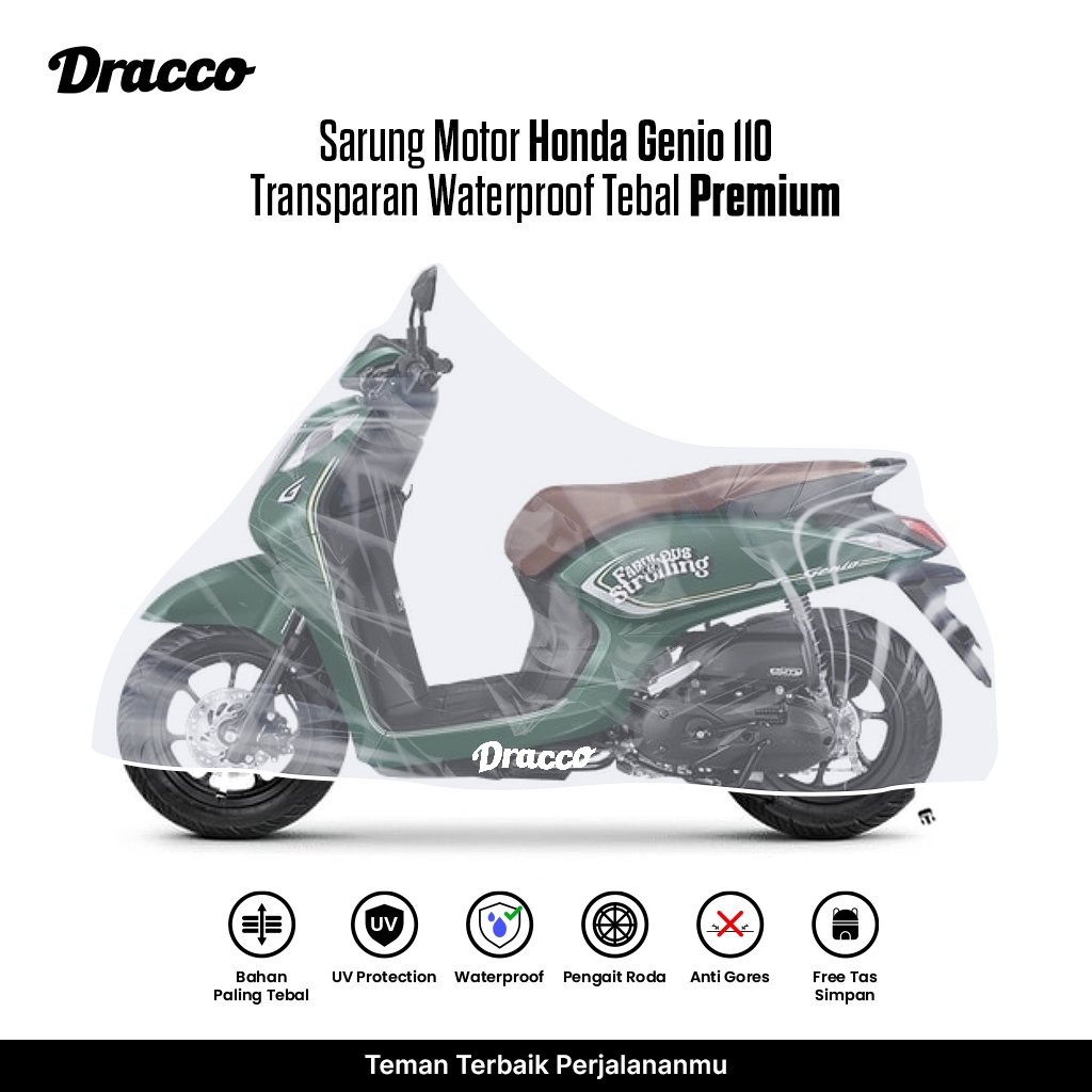 Sarung Motor Honda Genio 110 Transparan Tebal Waterproof Premium Penutup Anti Hujan Anti Gores