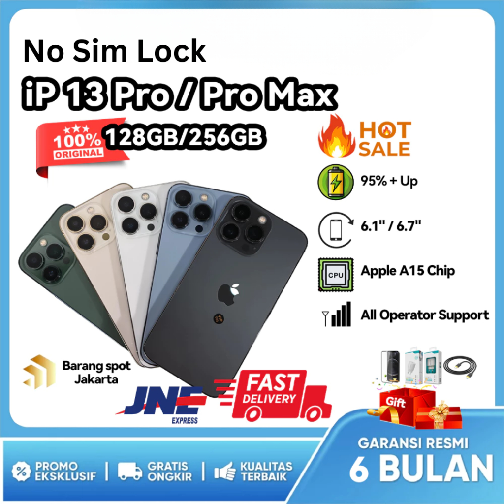 iPhone 13 Pro / 13 Pro Max Second Original 100% No Minus Fullset No Refurbish iP 13 Pro - iP 13 Pro 