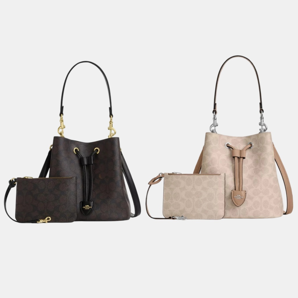 COACH Rowan Bucket Bag In Signature Canvas Handbag Bucket Bag Shoulder Bags Messenger Bags Small Wal