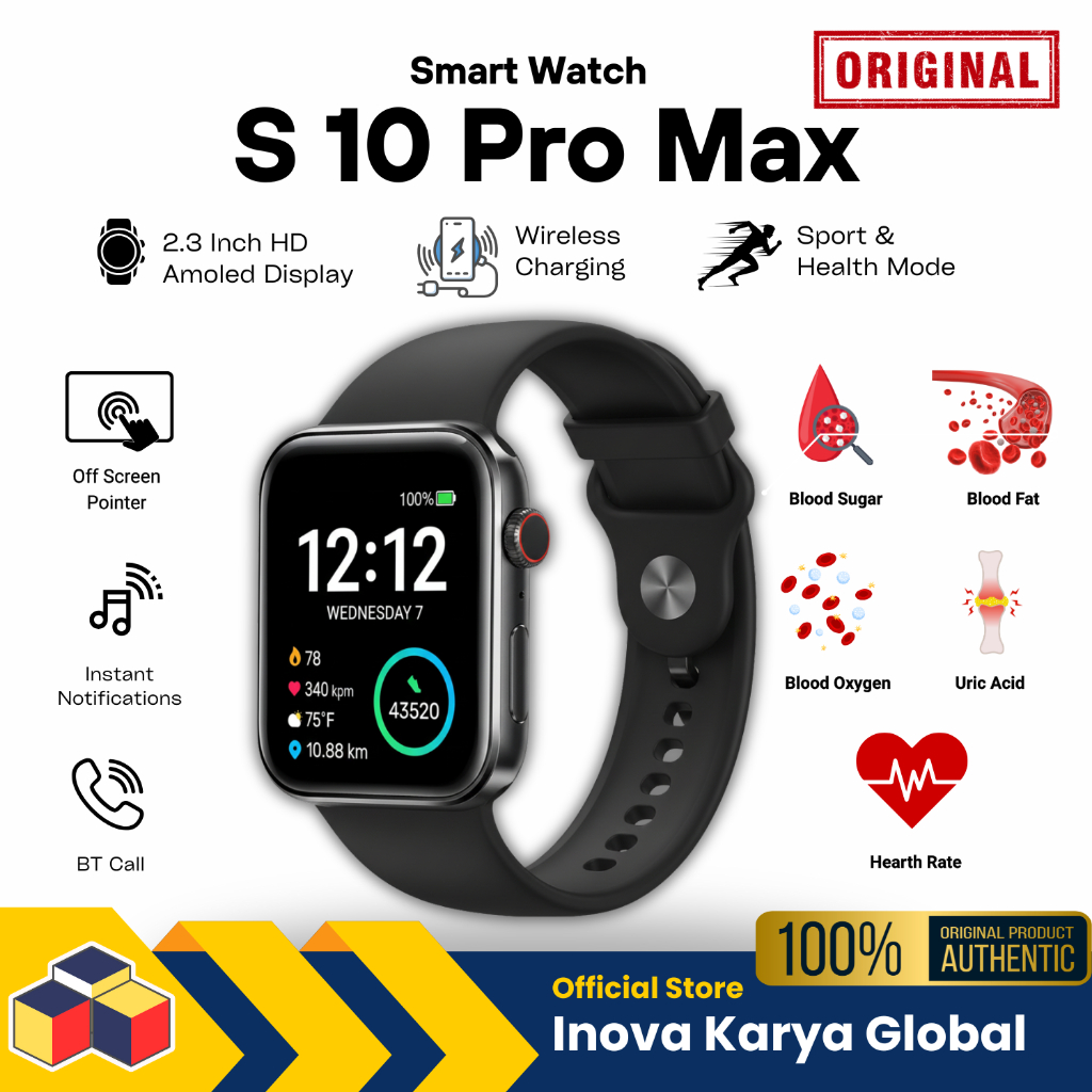 SmartWatch S10 PRO MAX Original Bergaransi | 2.3" AMOLED HD | Jam Tangan Pintar | Smart Watch
