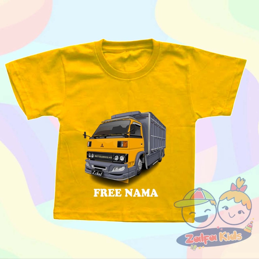 Baju Atasan Kaos Anak Truk Canter Mitsubishi CCTV Indonesia - Gratsi Cetak Nama