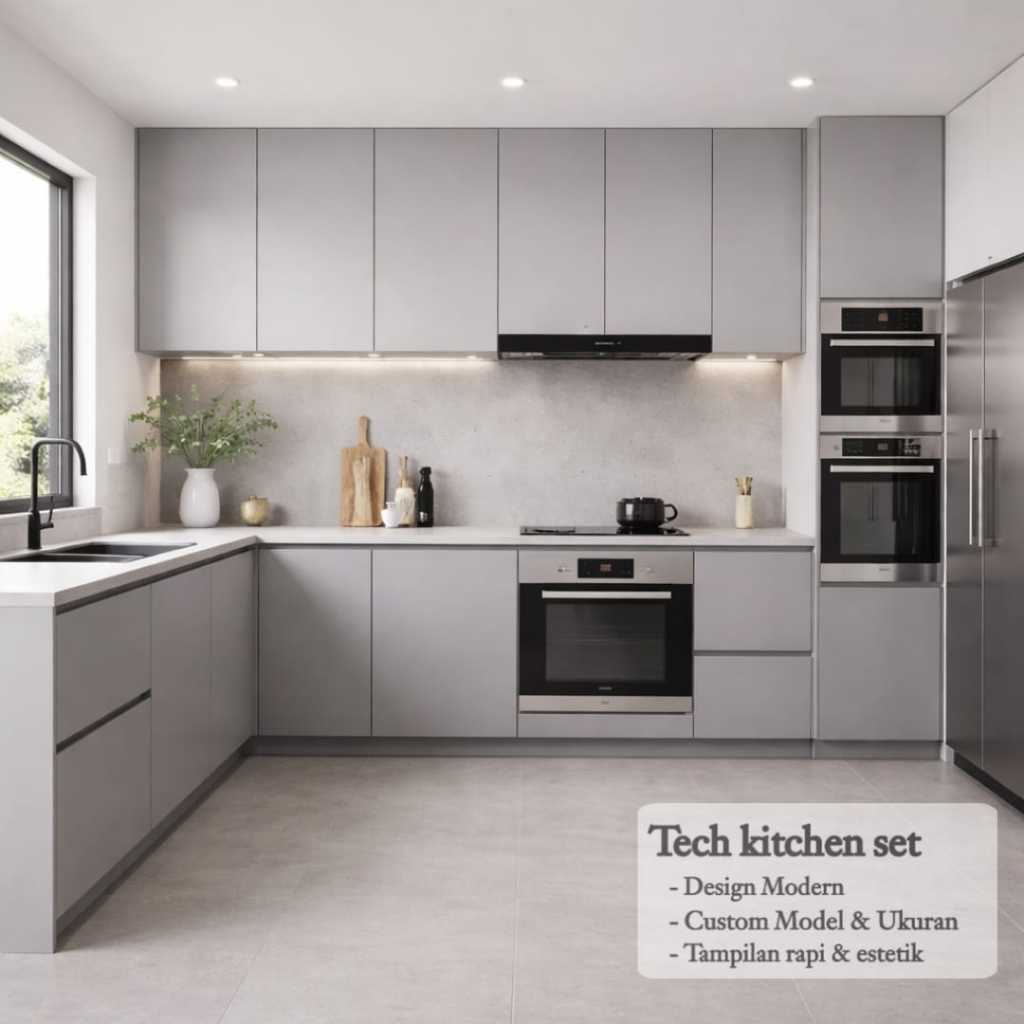 Kitchen Set Minimalis Murah Modern Lemari Dapur Atas Bawah Kitchen set HPL Custom Ukuran