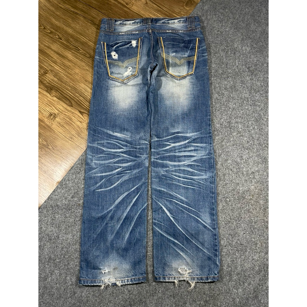 Celana jeans fading How denim second
