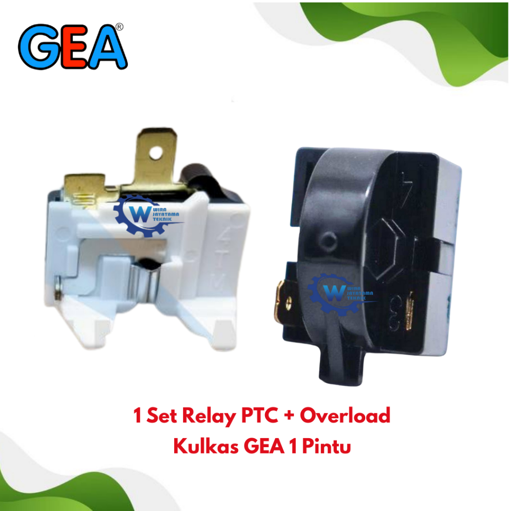 1 Set Relay PTC Overload Kulkas GEA 1 Pintu