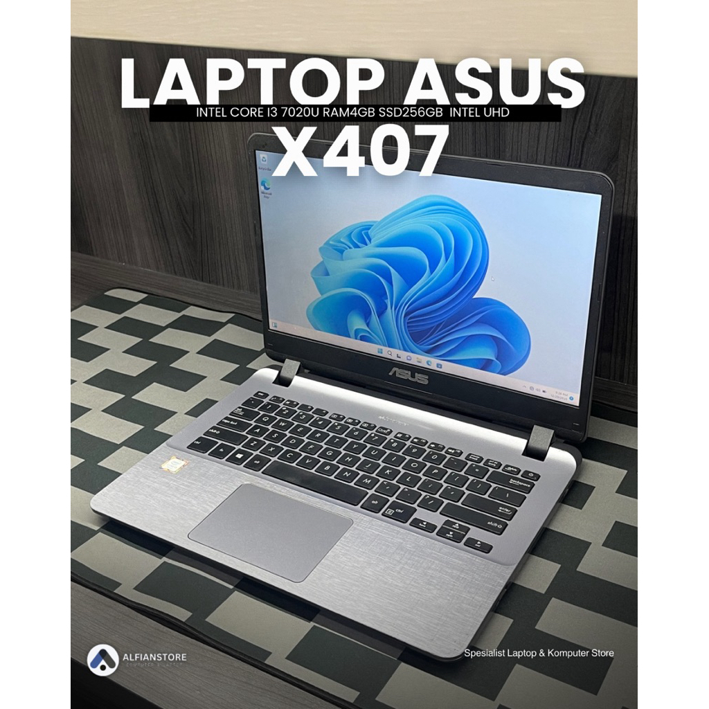 LAPTOP ASUS X407 INTEL CORE I3 7020U RAM4GB SSD256GB