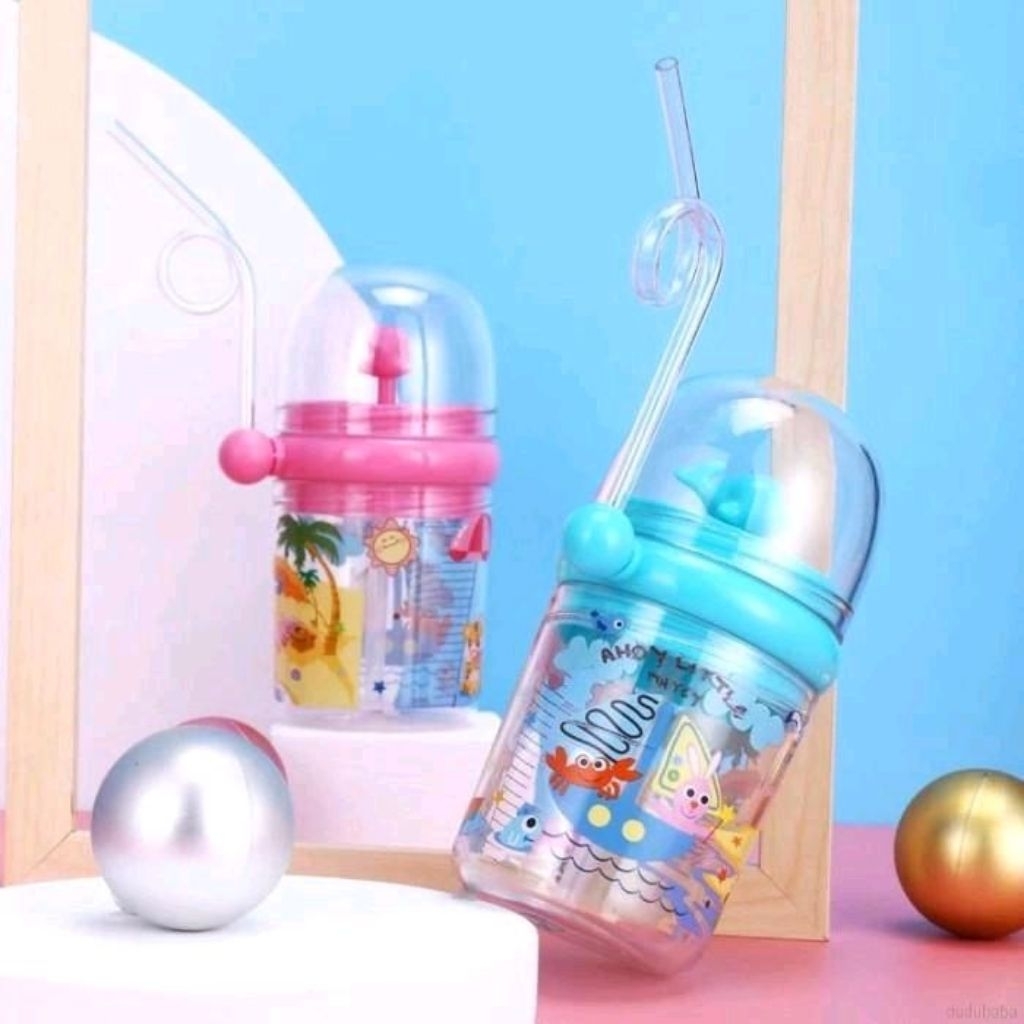DC B ( B70 ) BOTOL MINUM ANAK LUMBA IKAN PAUS AIR MANCUR K KEKINIAN BPA FREE B19 NO DUS + TALI TDK B