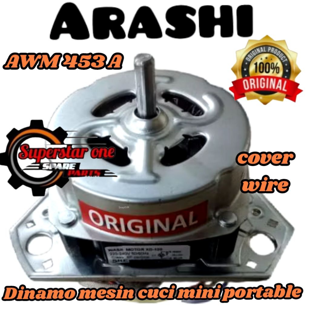 Dinamo mesin cuci mini portable/portabel ARASHI AWM 453 A