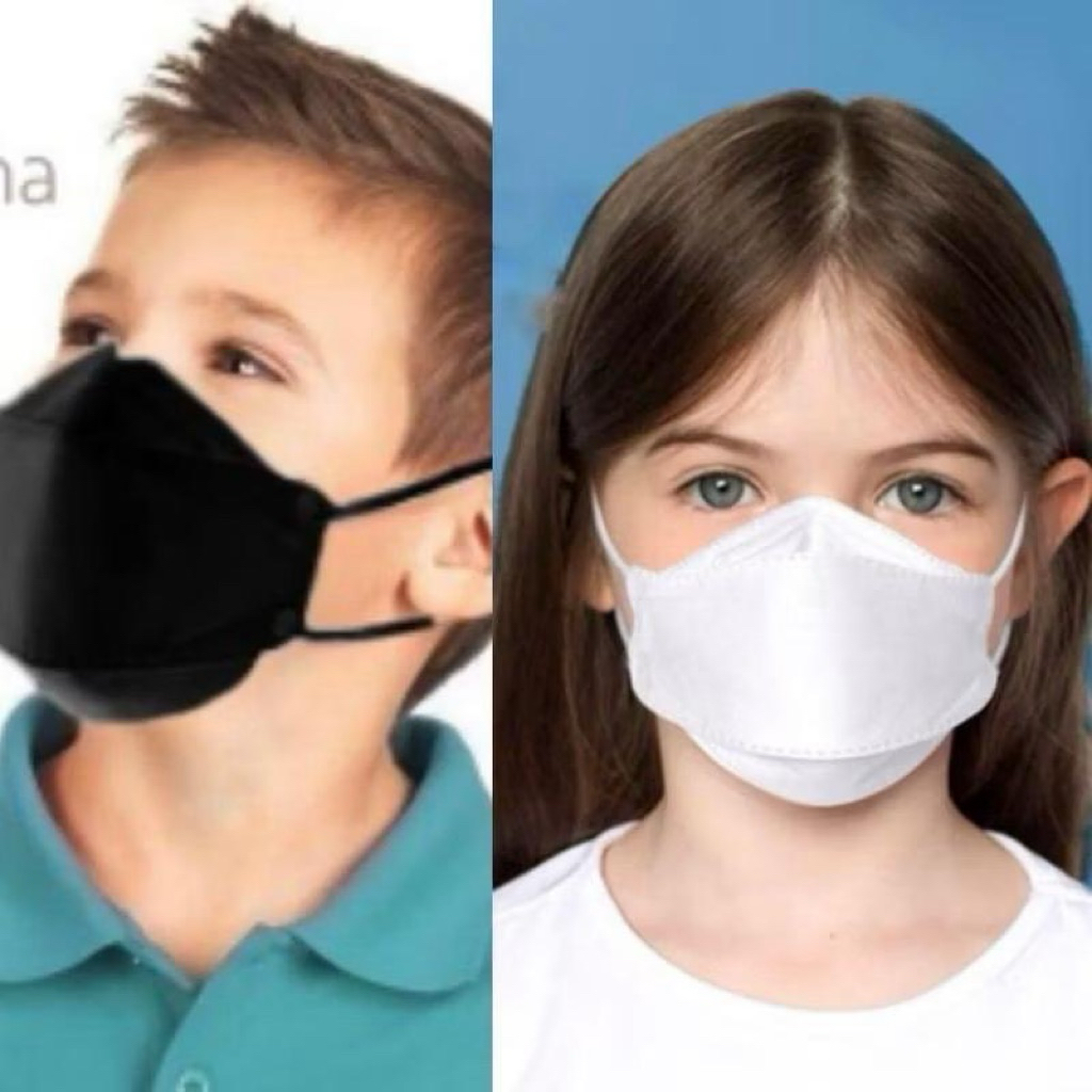 Masker anak KF94 Korea Polos Masker KF94 Anak Putih Hitam 1 Pack isi 10pcs Masker Hijab