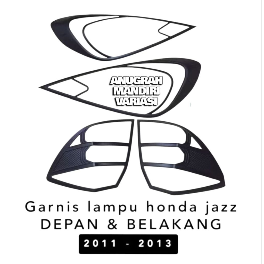 GARNIS LAMPU DEPAN BELAKANG MOBIL ALL NEW JAZZ 2011-2013 HITAM