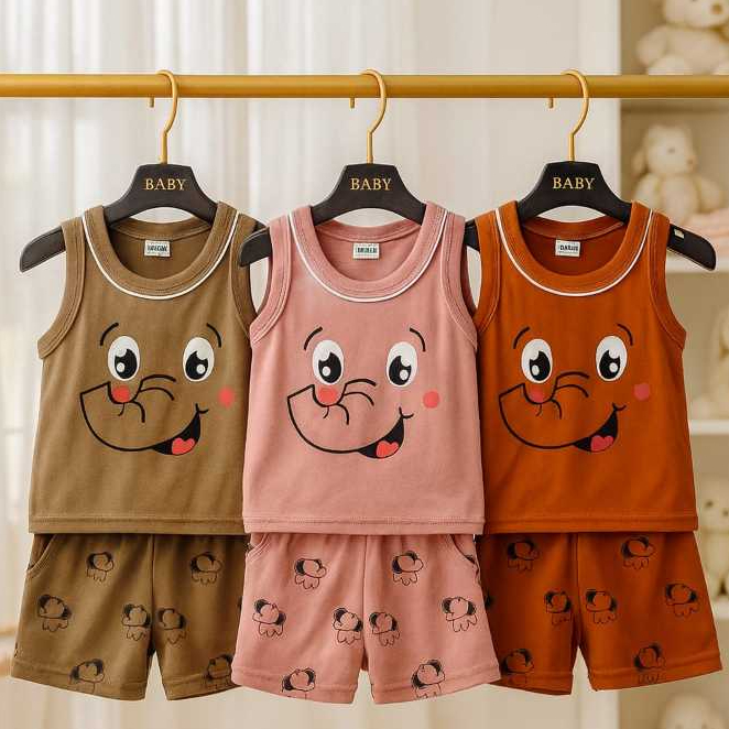 Walton Kids 8590 Setelan Singlet Walton Kids Bayi Usia 6-12 Bulan Bahan Kaos Adem dan Dijamin Nyaman