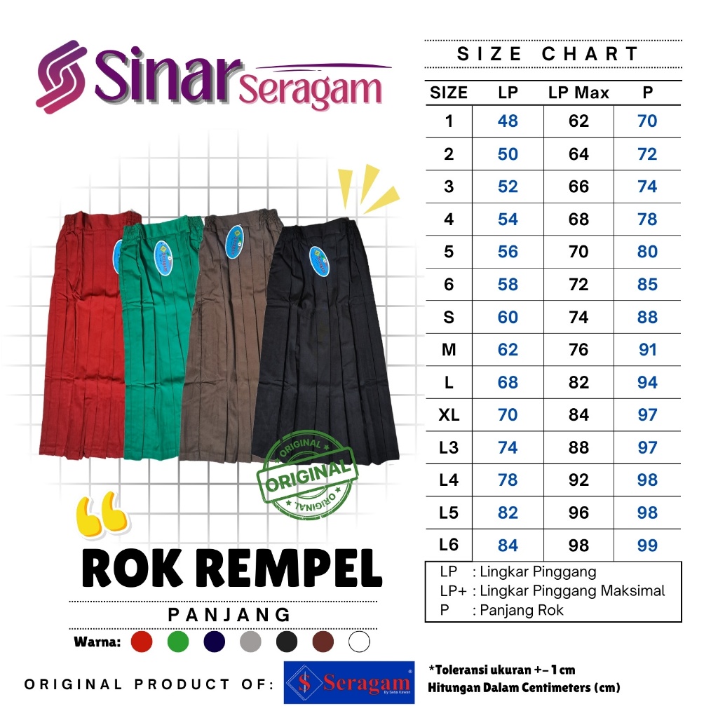 Rok Rempel Seragam SD SMP SMA merk SERAGAM