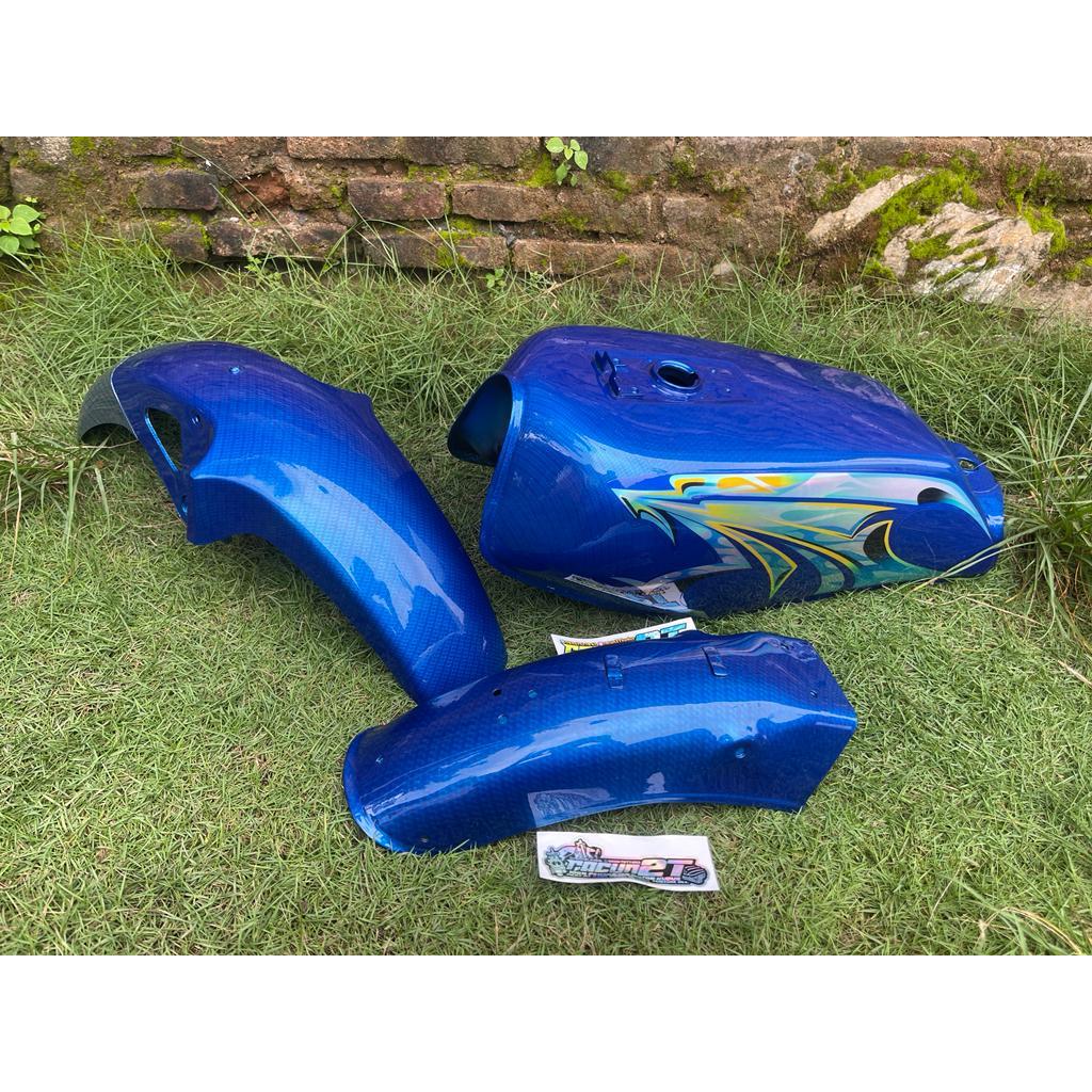 BODY SET RX KING 2007 BIRU STRIPING HOLOGRAM
