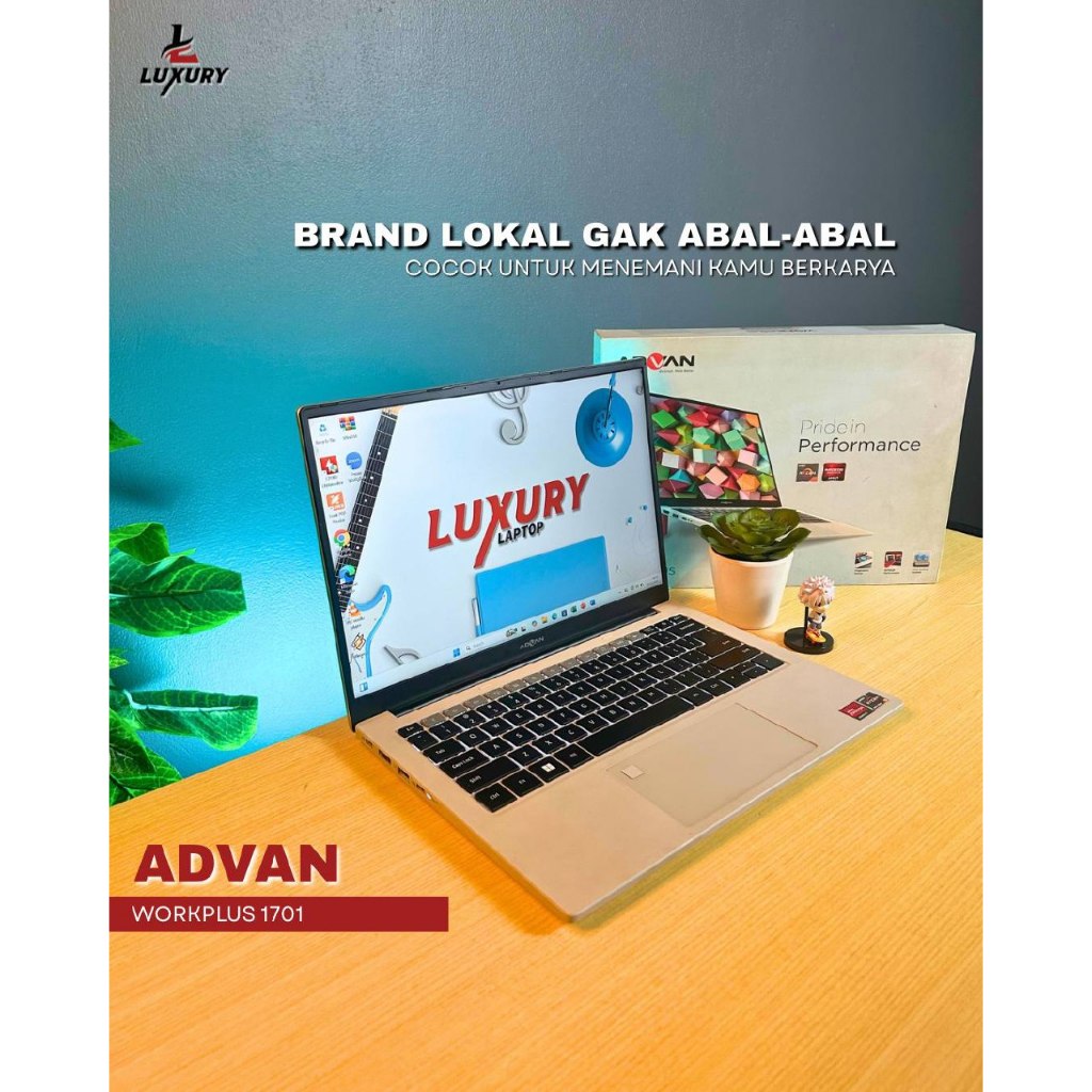 LAPTOP ADVAN WORKPLUS 1701 SLIM 5 RYZEN 6K SSD RAM DDR5 6400MHZ BACKLIGHT FINGERPRINT SECOND