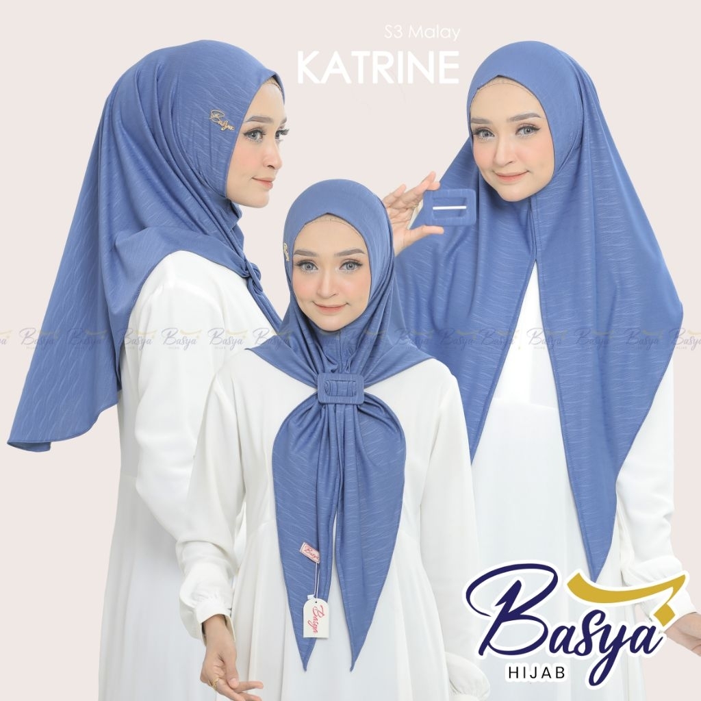 (BASYA) SEGITIGA MALAY KATRINA GESPER •hijab segitiga instan motif•jersey bianca•segitiga instan sof
