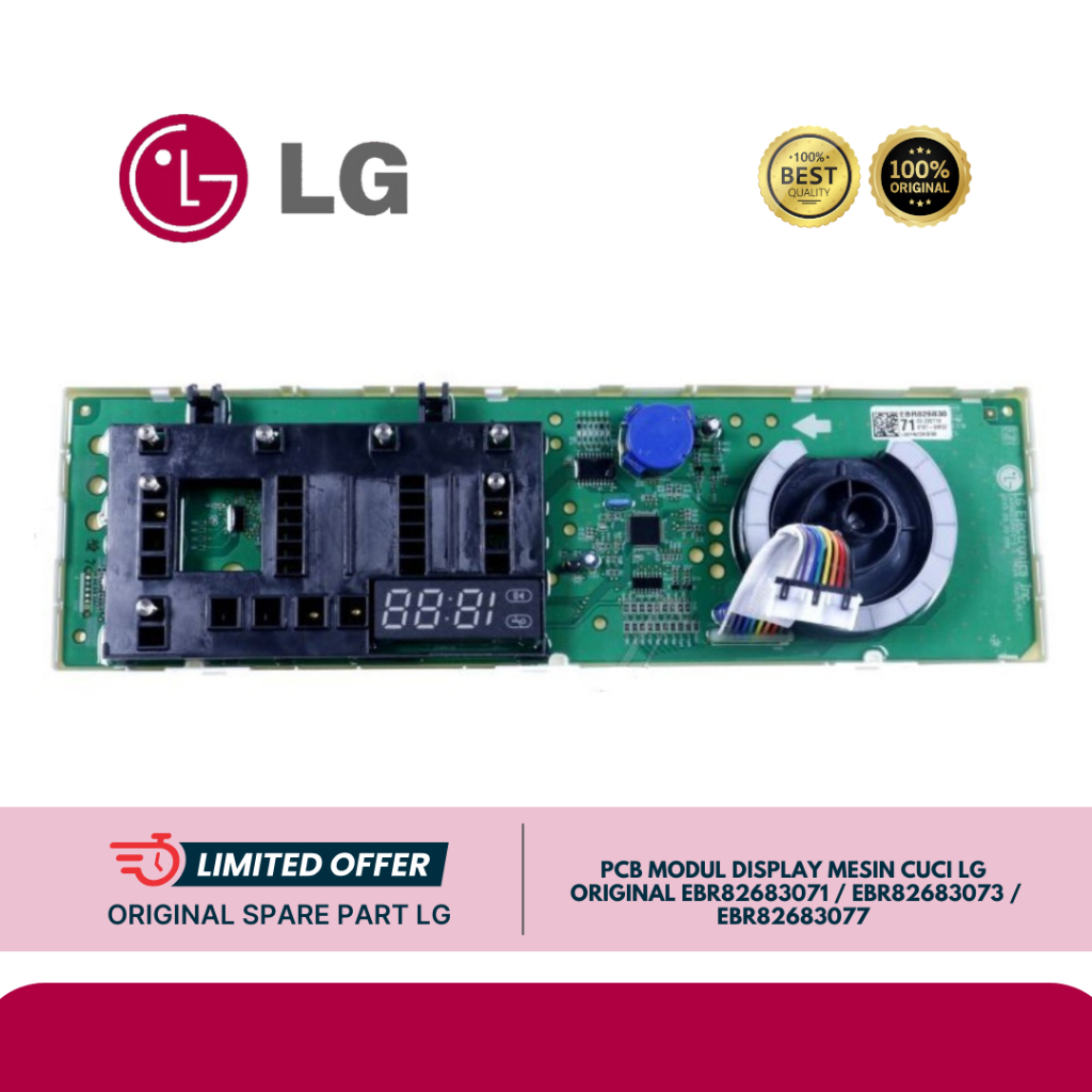 PCB MODUL DISPLAY MESIN CUCI LG FM1208N3W ORIGINAL EBR82683071 / EBR82683073 / EBR82683077 (HANYA MO