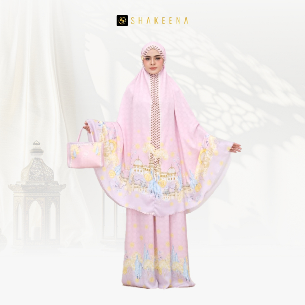 SHAKEENA - Mukena Dewasa Seri Aqsa Qudsiya Premium 2in 1 Design Eksklusif Masjid Al Aqsa Edisi Terba