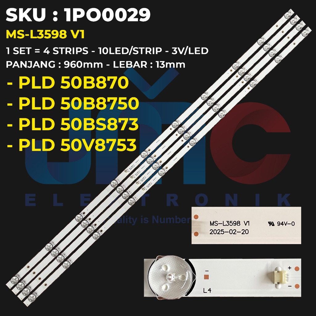 Backlight TV POLYTRON 50 Inch PLD-50B870 PLD-50BS873 PLD-50B8750 PLD-50V8753 MS-L3598 V1