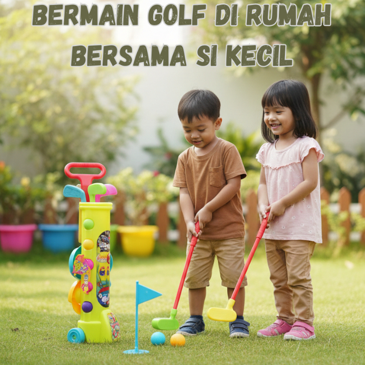 Kamikadomu - Mainan Edukasi Anak Golf Set Besar - Stick Golf Anak Murah Tinggi 63cm