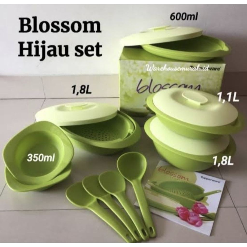 Tupperware Original Blossom Hijau Set