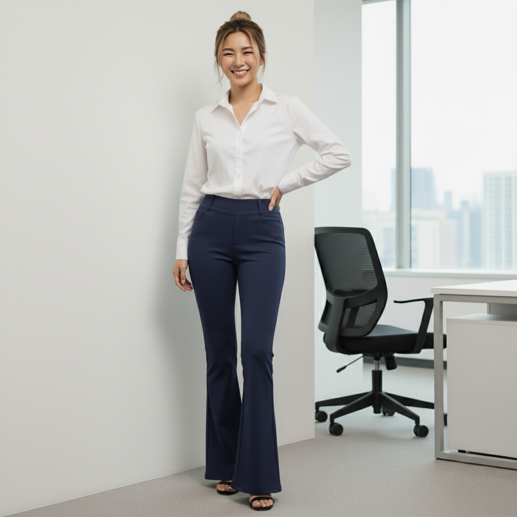 JJ-jeans Cutbray Celana Kerja Wanita Panjang Bahan Soft Jeans Mlar Elastis Gaya Aggun Korean Potonga