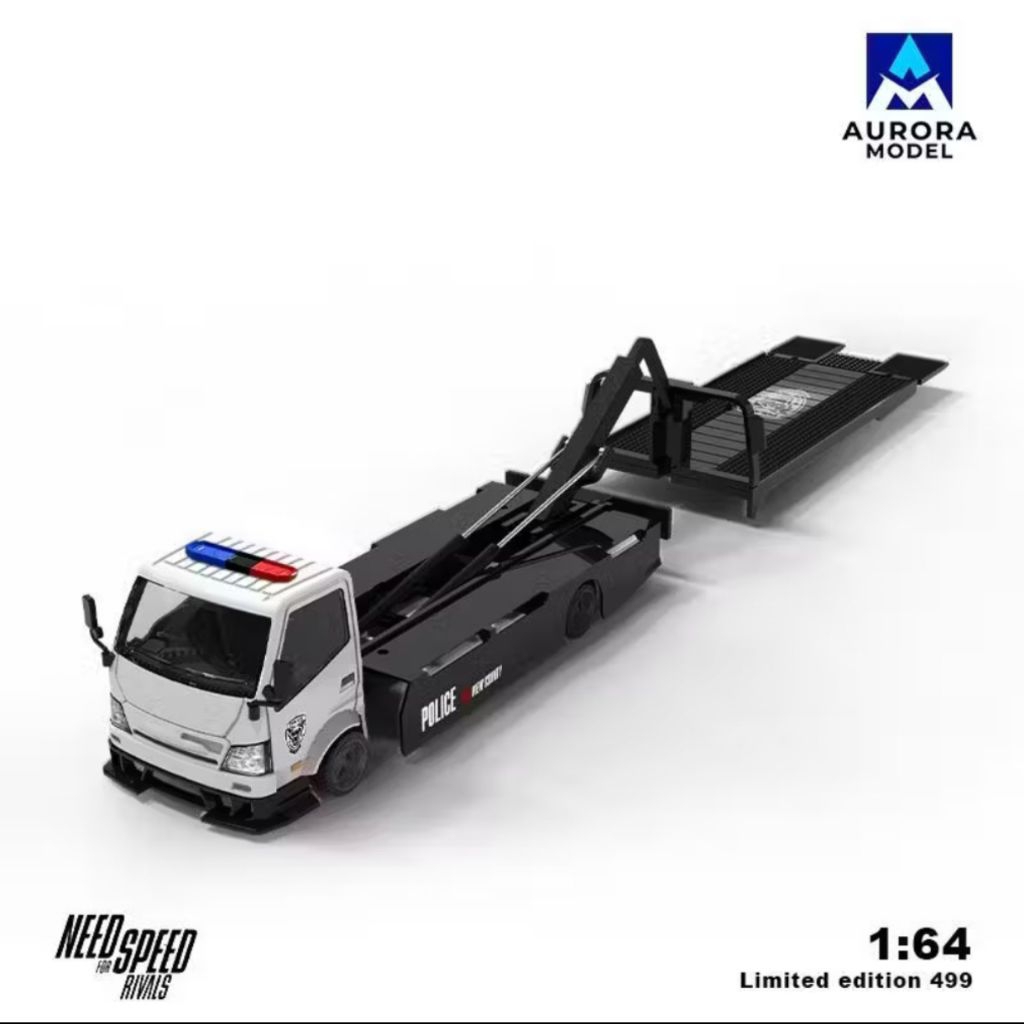 aurora model hino h300 flatbed trailer police truck