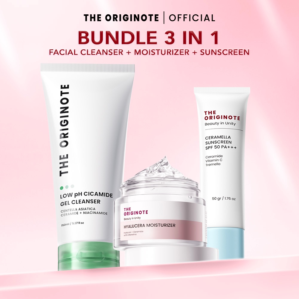The Originote Bundle Basic Skincare - Facial Wash + Moisturizer + Sunscreen