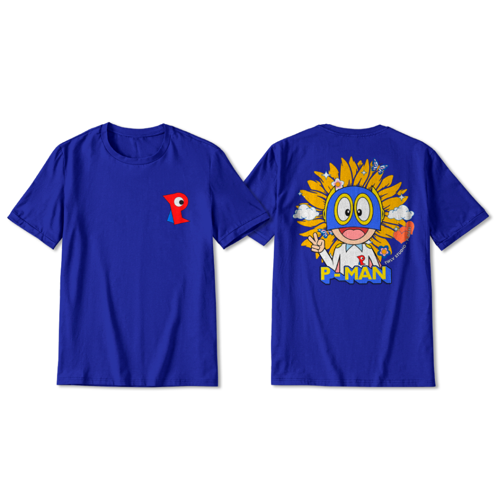 TWLV STUDIO | Kaos Karekater Kartun Anak Oversize | Kaos Kartun Karakter P-man Pman P Man Anak Unise