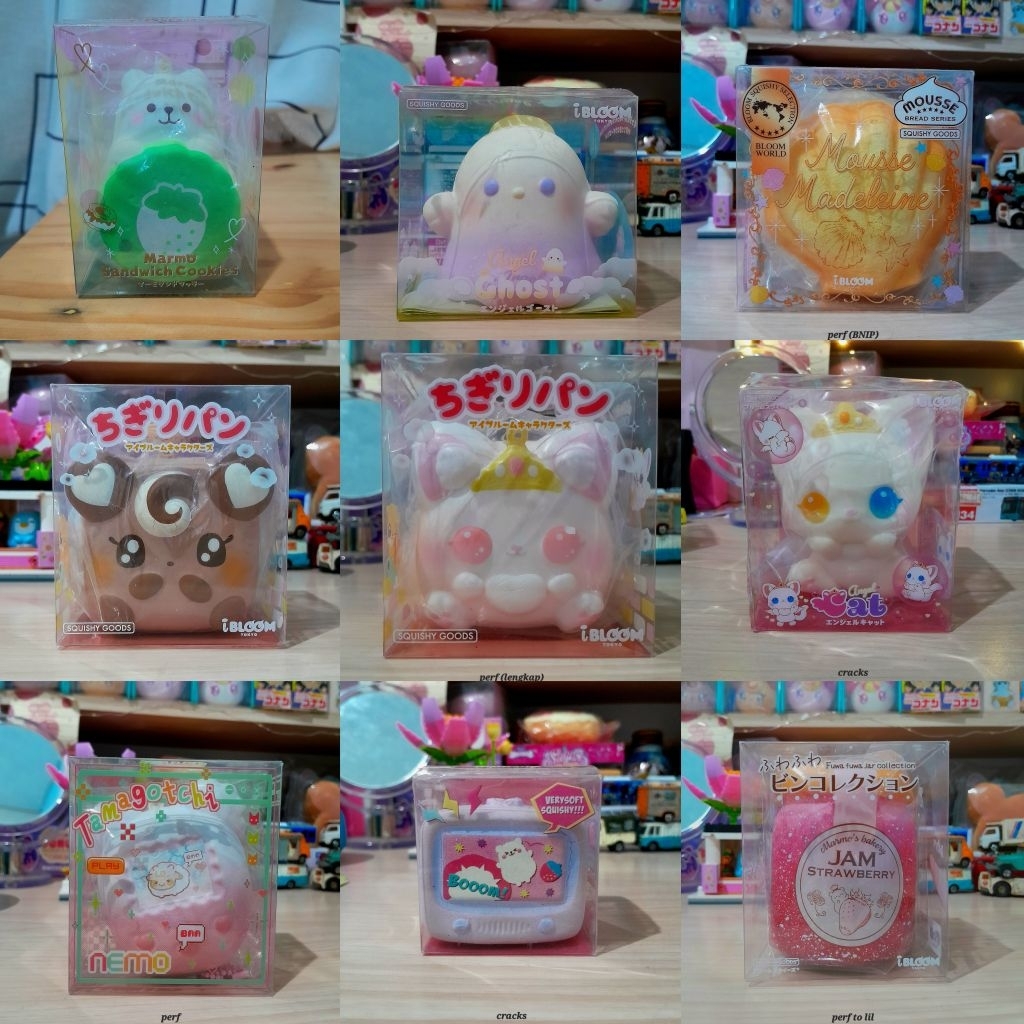 FLASHSALE SQUISHY IBLOOM ANGEL CAT, CHIGIRI & LICENSED MURAH || BEBAS NEGO || ibloom chigiri loly & 