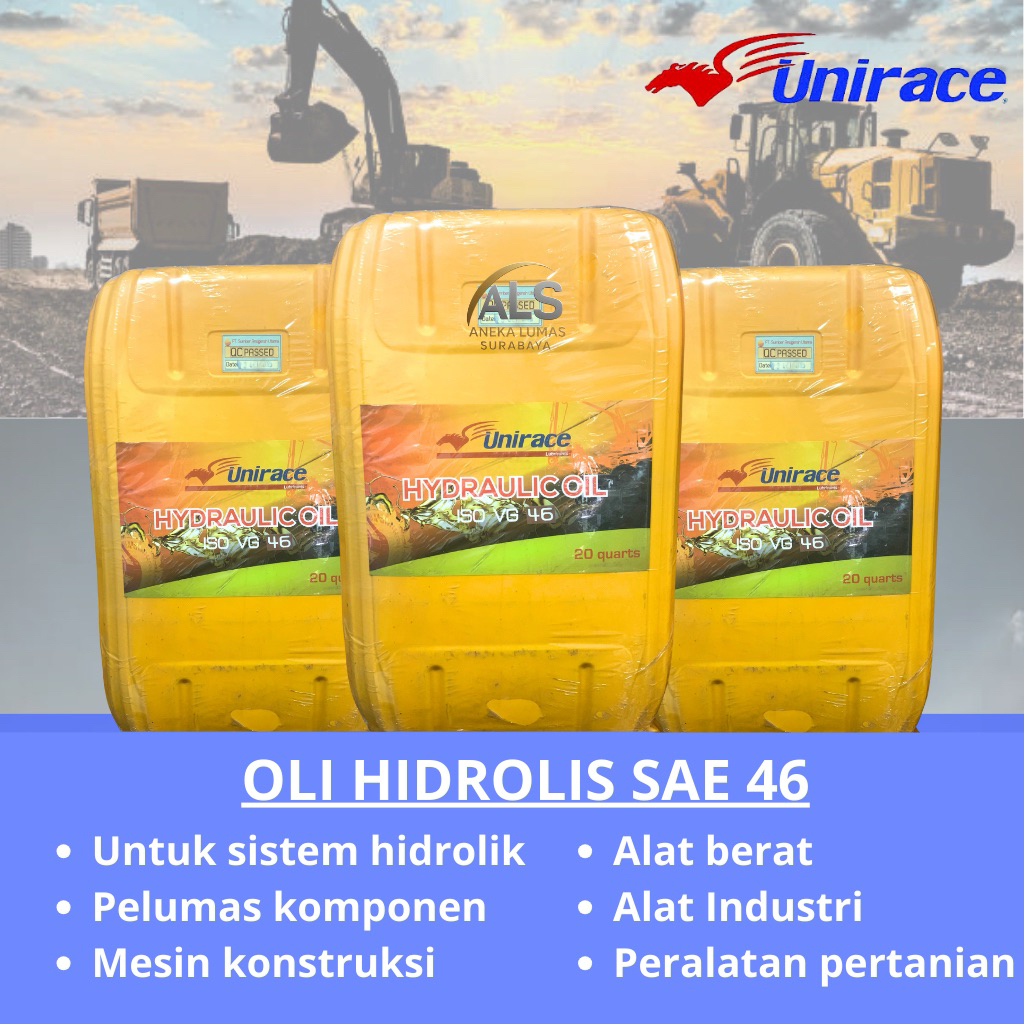 Unirace Hidrolik Sae 46 / Oli hidrolis sae 46 pail original