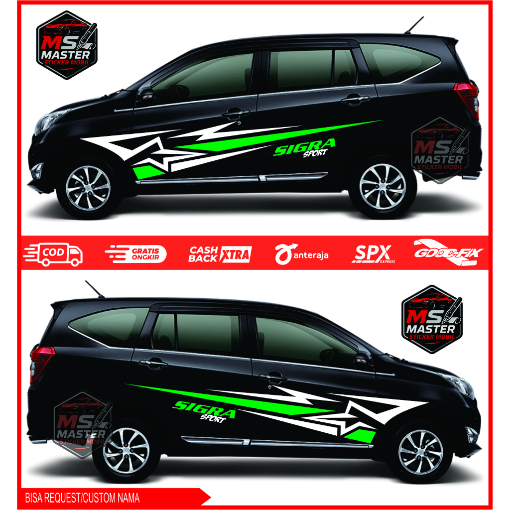 STIKER STICKER CUTTING STIKER MOBIL DAIHATSU SIGRA CUTTING LIST MOBIL SIGRA CALYA KEREN TAHAN LAMA