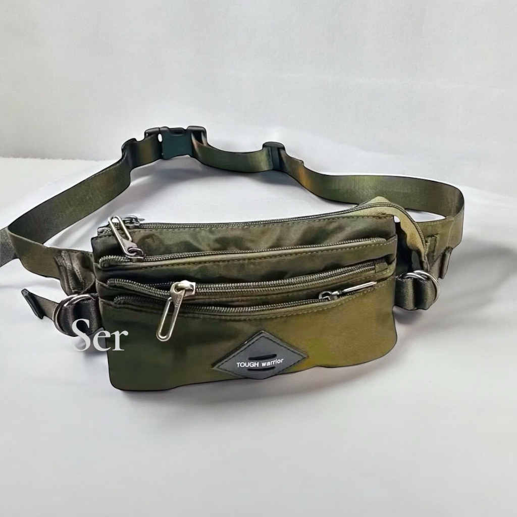 TAS SELEMPANG IMPORT PRIA TOUGH WARRIOR 5335/TAS PINGGANG PRIA DUA WARNA TERBARU