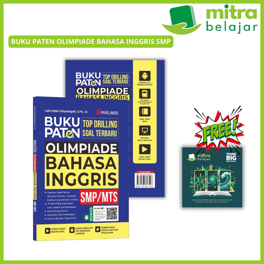 Buku Paten Top Drilling Soal Terbaru Olimpiade Bahasa Inggris SMP/MTs