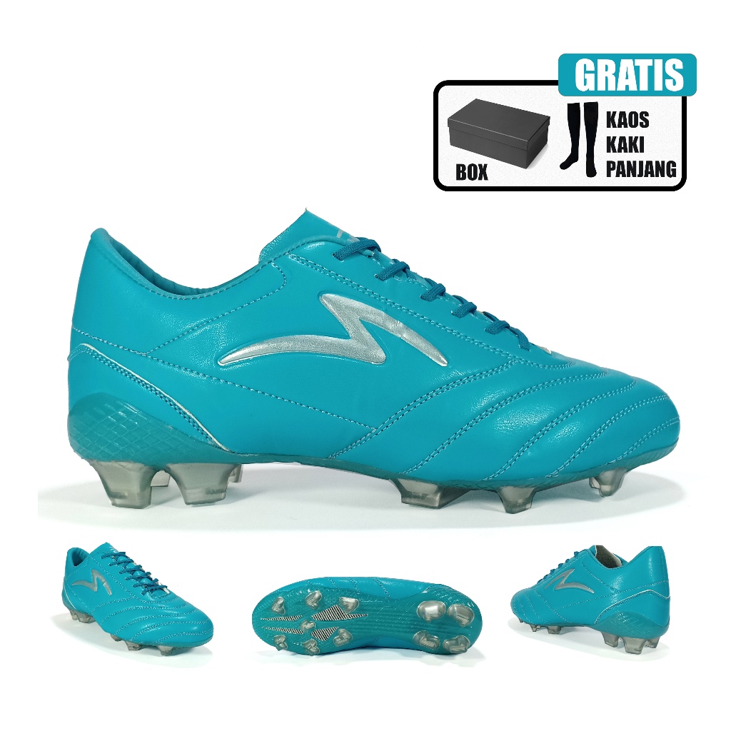 Sepatu Bola Specs Model Seri Classic type Sol Bening daya cengkram kuat warna Biru Premium