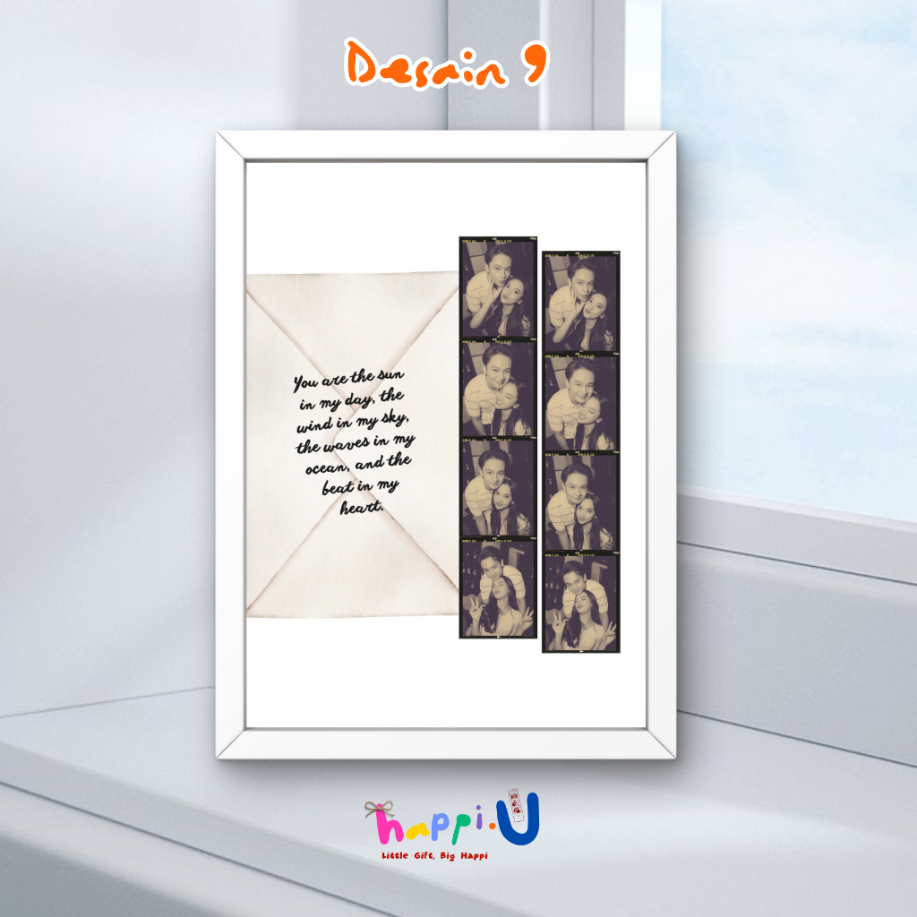Happi.U Gift Desain 9 - Gift Foto Frame 3D Custom 21x30 A4 | Gift Ideas Bingkai Foto Custom | Kado U