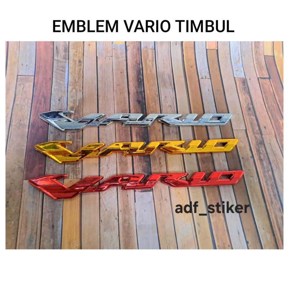 emblem vario 125 150 chrome merah gold / Logo emblem honda vario timbul / emblem vario timbul / embl