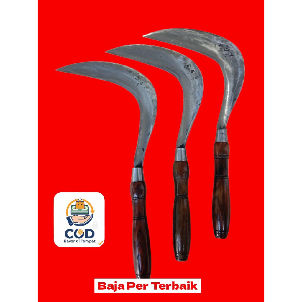 Sabit Rumput Model Jawa Klasik - Baja Per Tempa Asli Tajam & Kuat