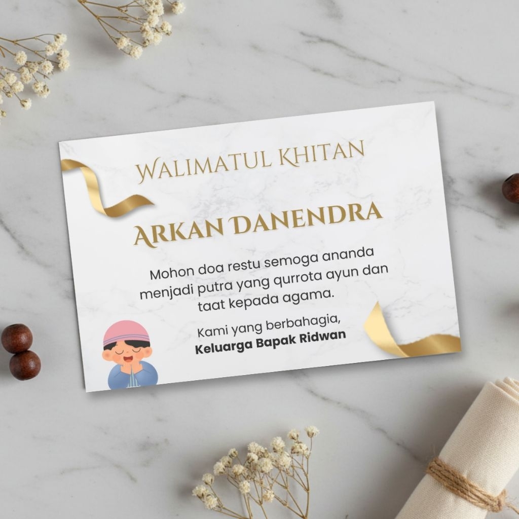 Stiker Tasyakuran Khitan / Walimatul Khitan Custom Premium - Label Kotak Nasi Berkat Exclusive - Mod