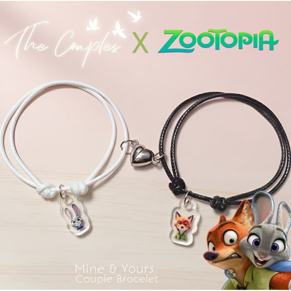 NEW Gelang Couple Magnet Liontin ZOOTOPIA Couple Lucu Kekinian Sepasang | Couple Bracelet | Gelang C