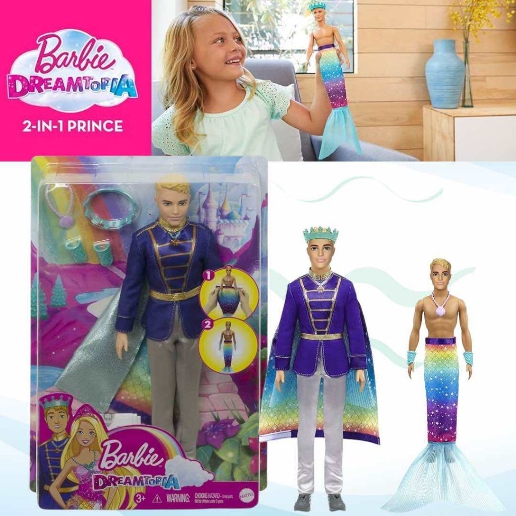 Mattel Barbie Dreamtopia Ken 2-in-1 Prince to Merman
