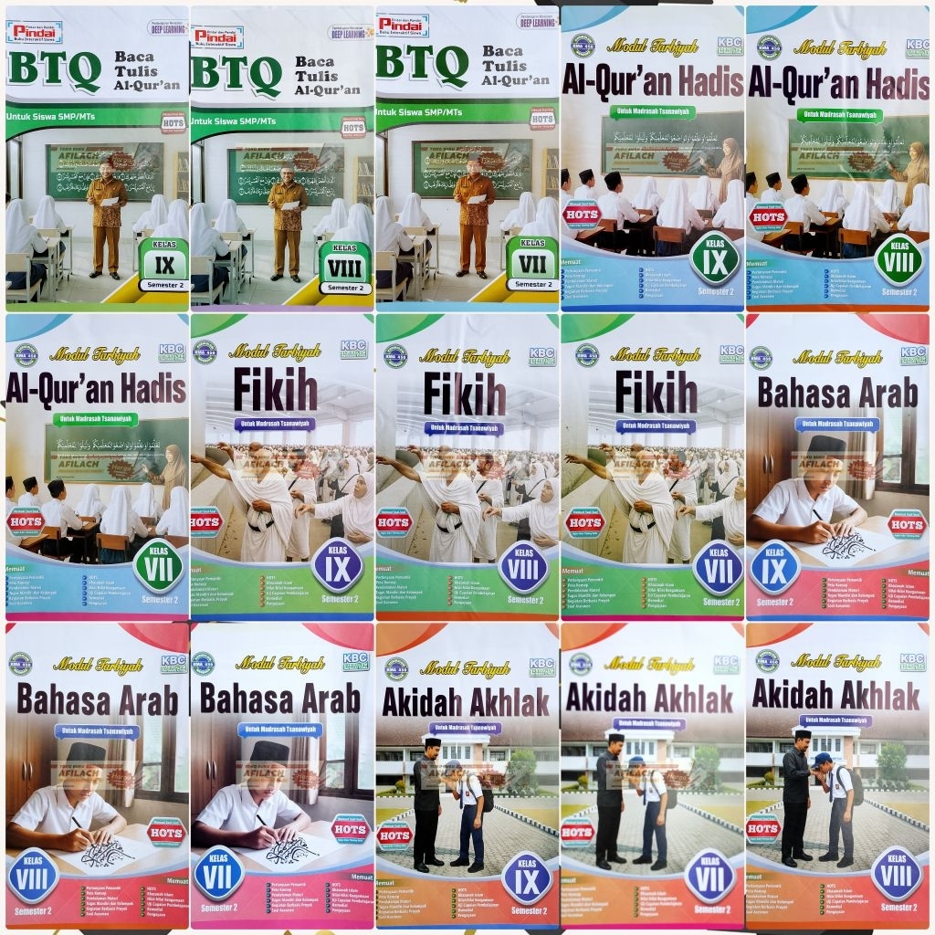 lks tarbiyah MTs SMP kelas 7 8 9 pelajaran Bahasa Arab, Alqur'an Hadis, Fiqih, Akidah Akhlak dan Sej