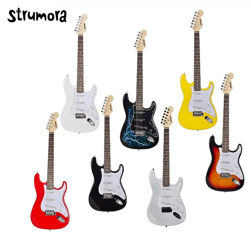STRUMORA Gitar Listrik 39 Inci ST Gitar Listrik Telecaster Gitar Listrik Gitar dengan Amplifier