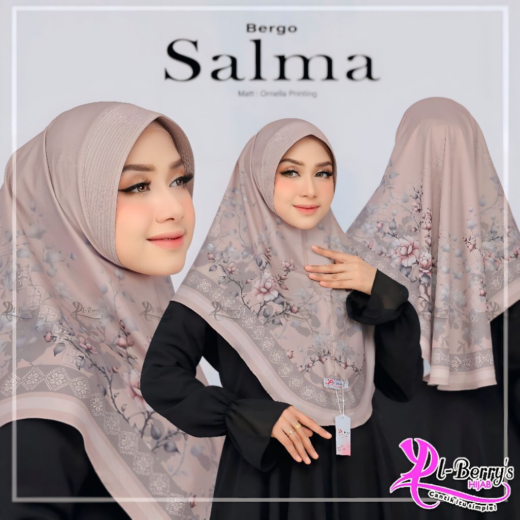 Bergo instan motif sublim ped antem - hijab instant Salma bergo ped motif sublim El berys
