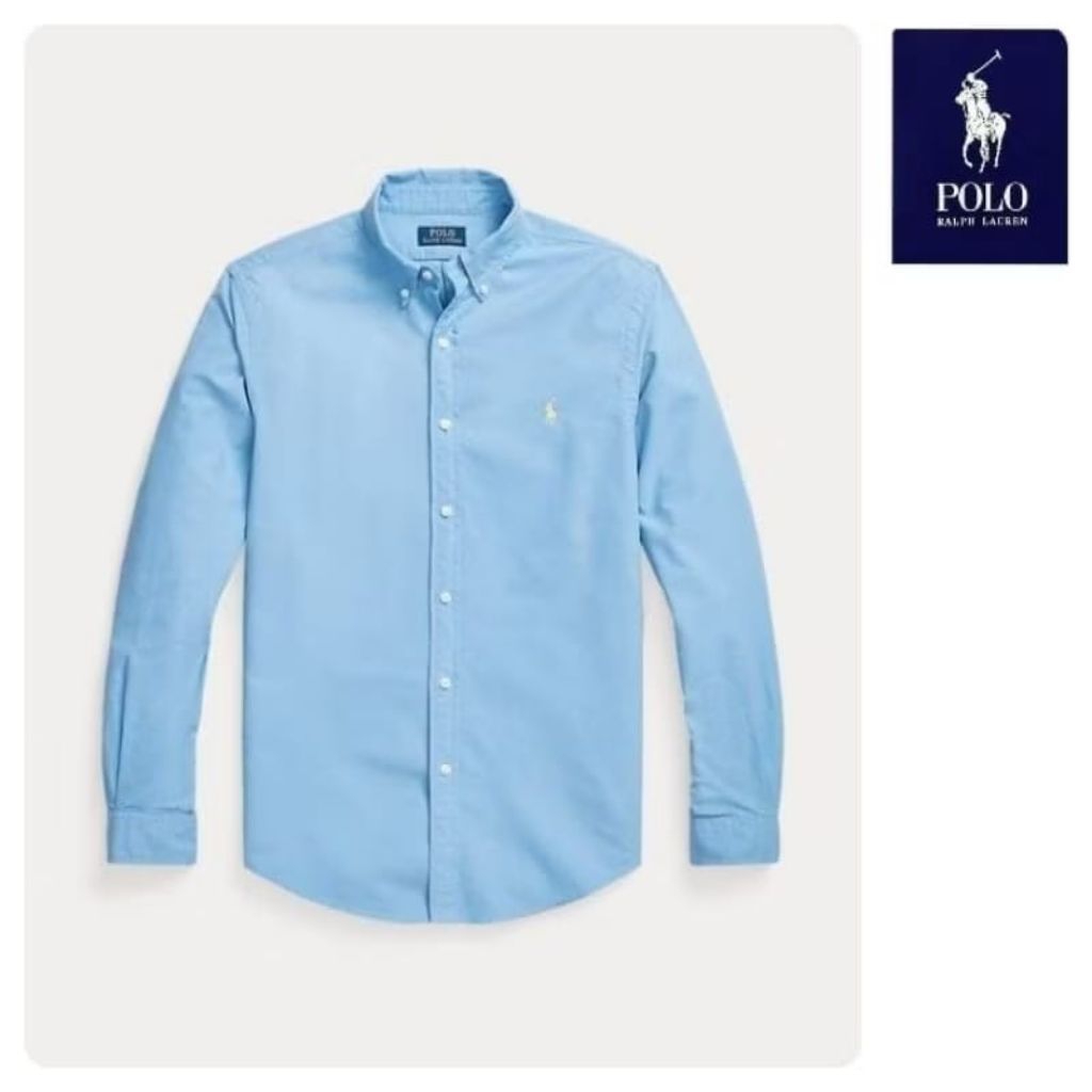 Kemeja Polos PoLo Lengan Panjang Premium Slimfit // Kemeja Pria Model Terlaris Terbaik Kekinian // F