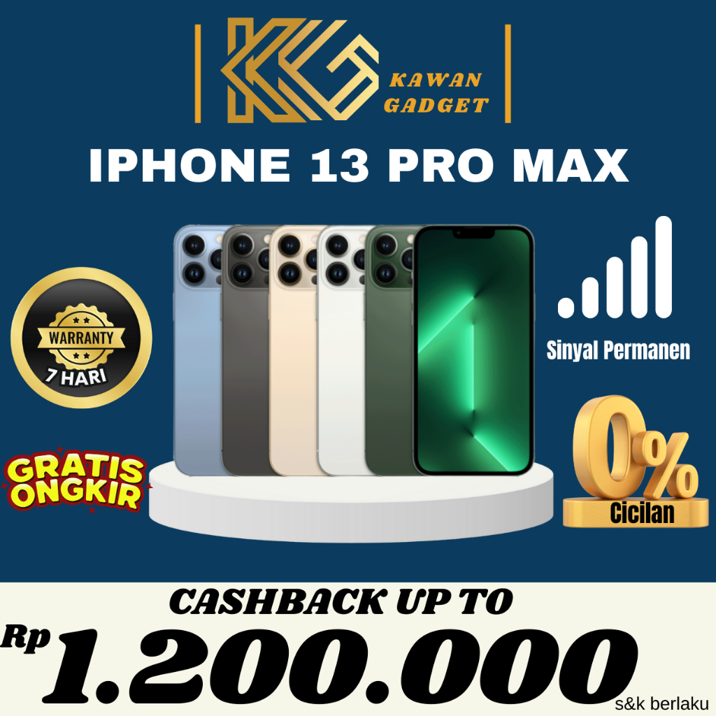 Iphone 13 ProMax 512GB 256GB 128GB 64GB Resmi Second Fullsett
