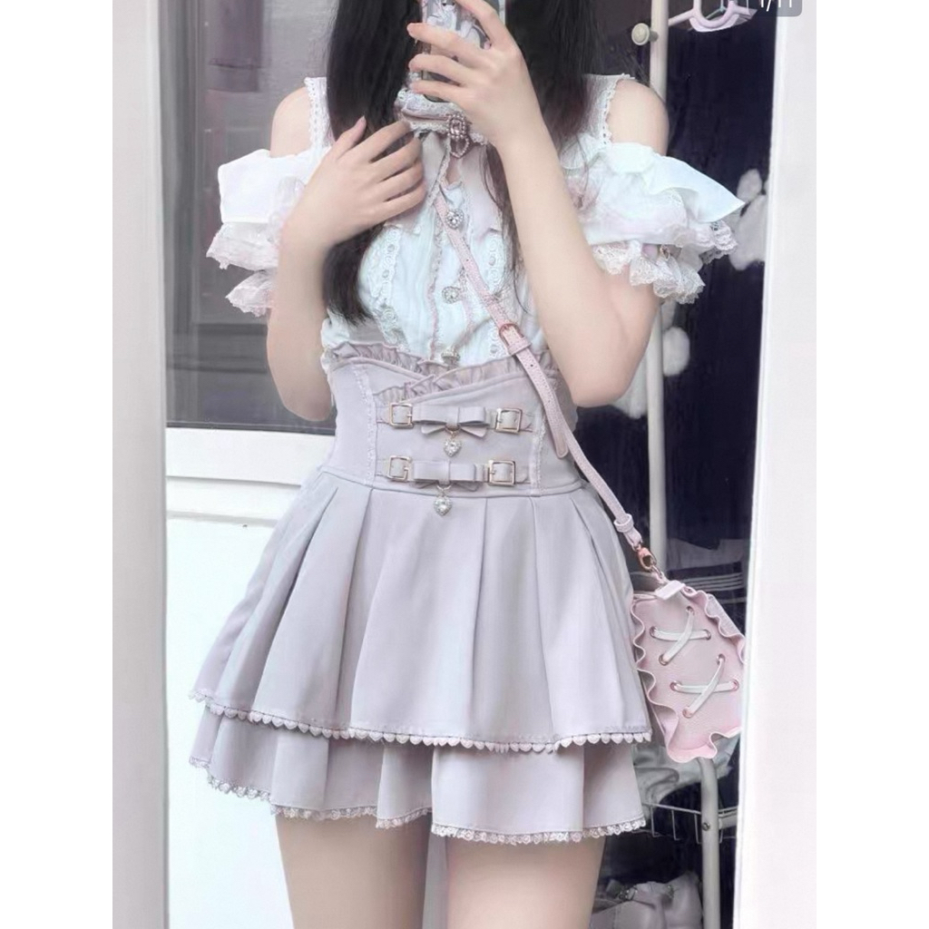 [Readystock]Japanese Jirai kei Lizlisa dupe white pink set