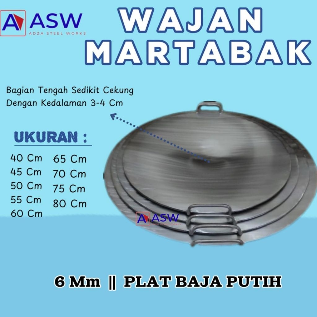 Wajan Martabak Telur | Wajan Martabak | Wajan Cekung | Wajan List Pinggiran Baja Putih