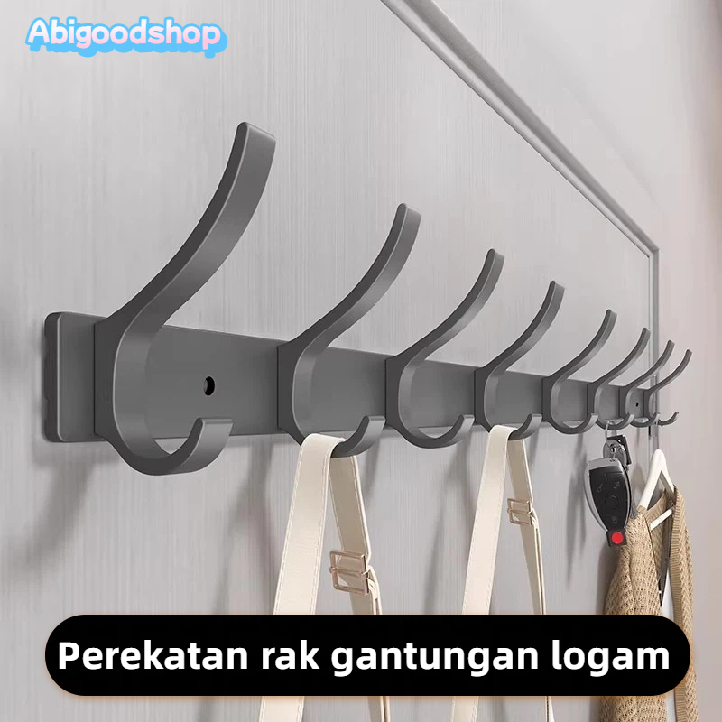Gantungan baju dinding Rak Gantung Serbaguna Kamar Mandi Tempat Gantungan Baju Topi Tas Rak Gantung 