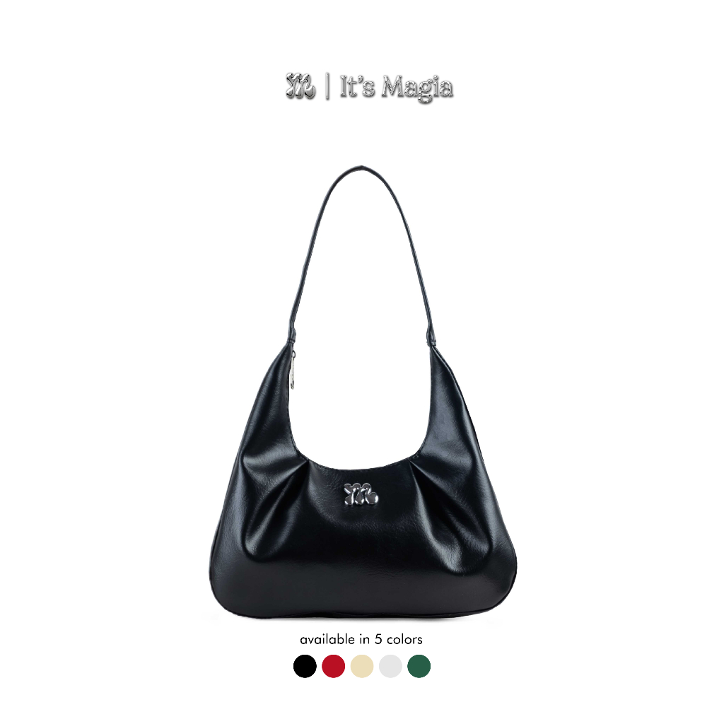MAGIA Anya Bag Shoulder Bag Leather Jetblack